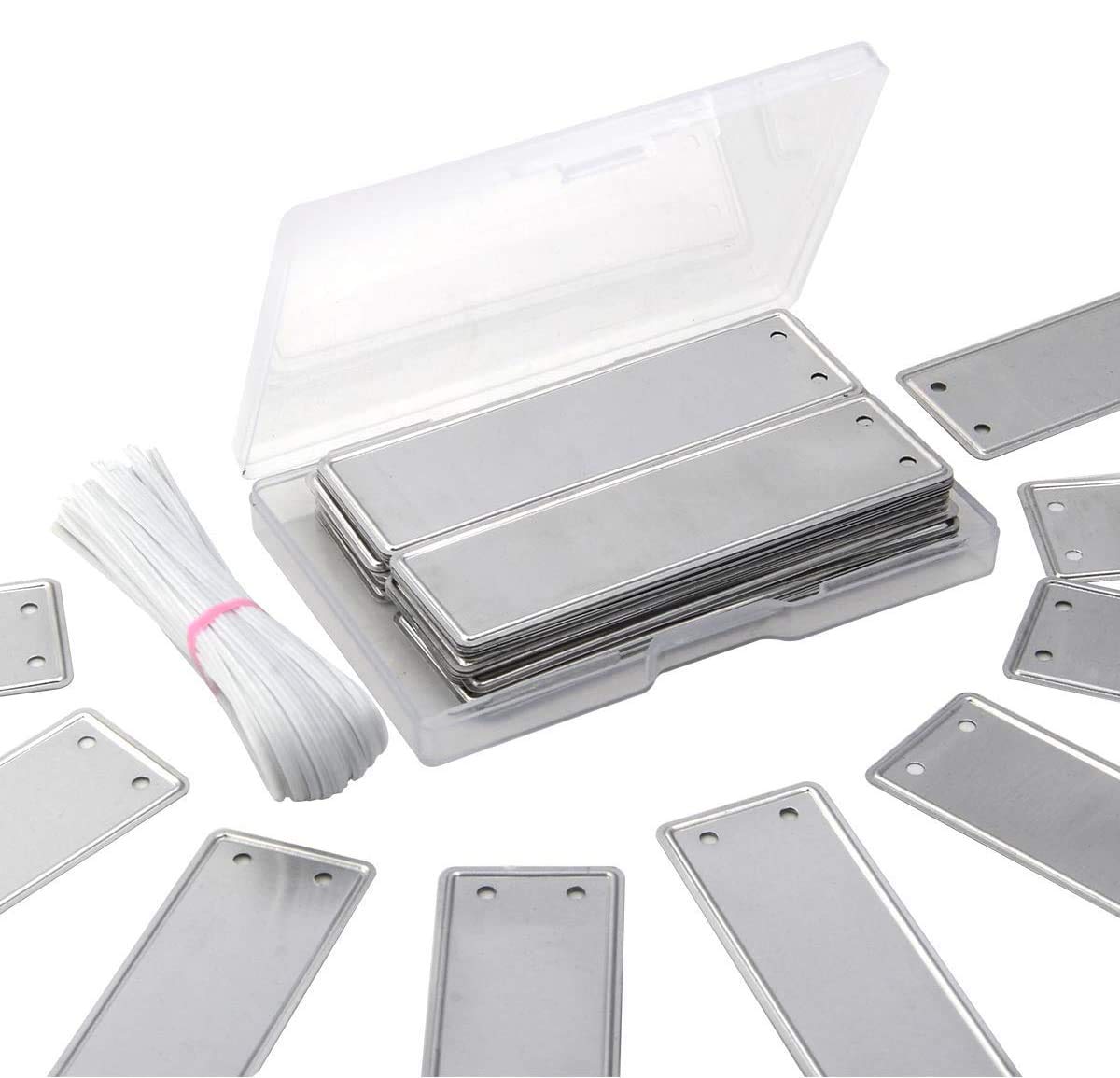 Zhichengbosi Plant Labels, Aluminium Plant Tags with 6 Inch Wires, Waterproof Nursery Garden Labels for Plant Markers (100)