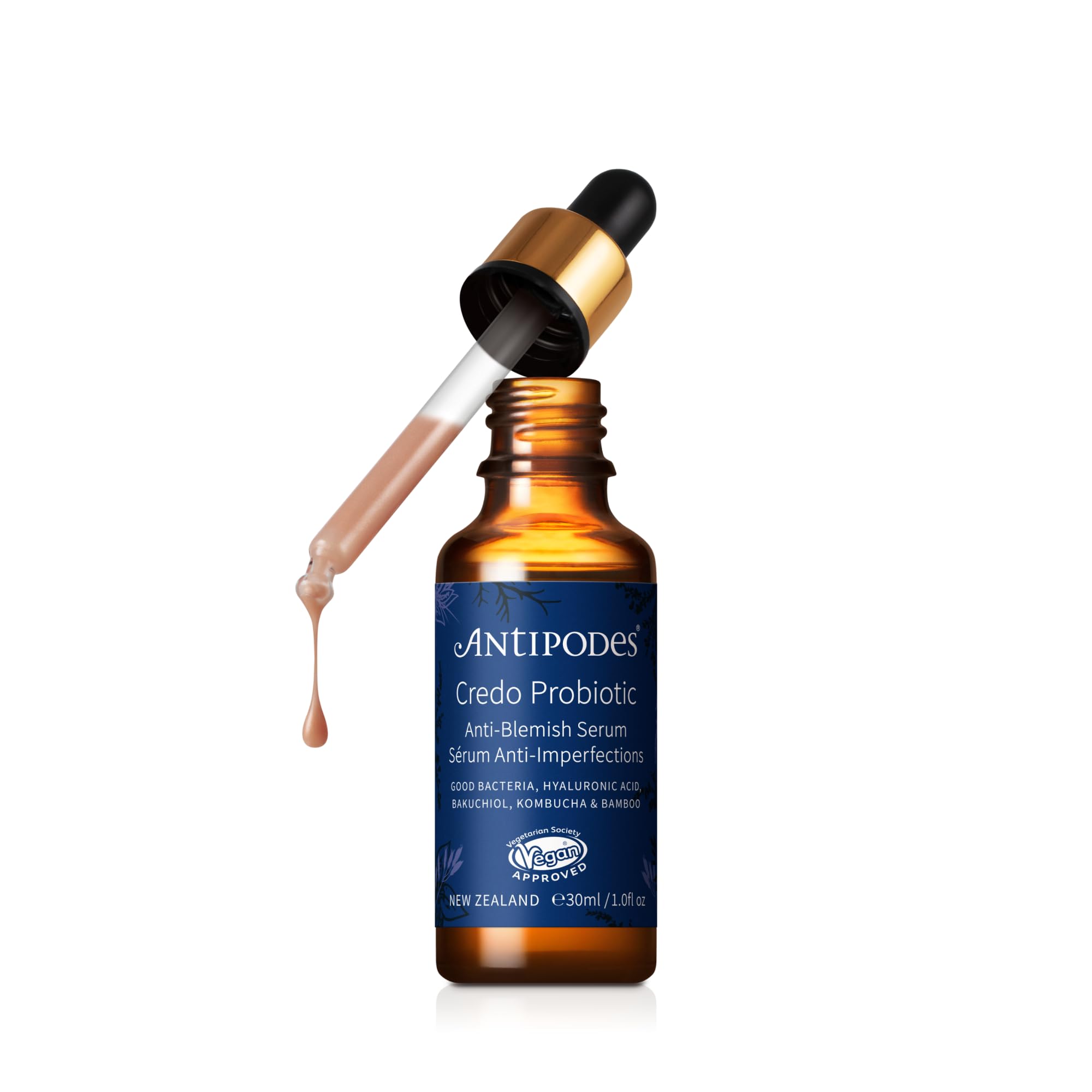 Antipodes Credo Probiotic Anti-Blemish Serum – Anti Blemish Serum with Probiotics for Healthy Skin – Hyaluronic Acid – 30ml