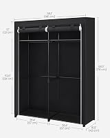 SONGMICS RYG02BK Portable Storage Cabinet with Hanging Rail 174 cm Wardrobe view 7