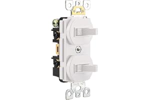Wengart Double Toggle Light Switch,15 Amp AC120 Volt,Residential Grade Electrical Wall Switch,Great for Home, Office & Kitchen, White,ETL Listed