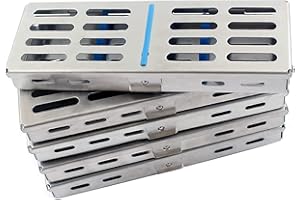 Dental Autoclave Sterilization Cassettes for 7 Instruments Set of 5 Autoclave Rack Sterilization Cassettes Box German Stainle