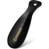 ZOMAKE Metal Shoe Horn, Small Travel Shoehorn for Men Women Kids 7.5/7.3In | Stainless Steel Portable Shoe Spoon Helper for Home Office Travel Use, Smooth Rounded Curve, Comfort Grip, Shoe Protection