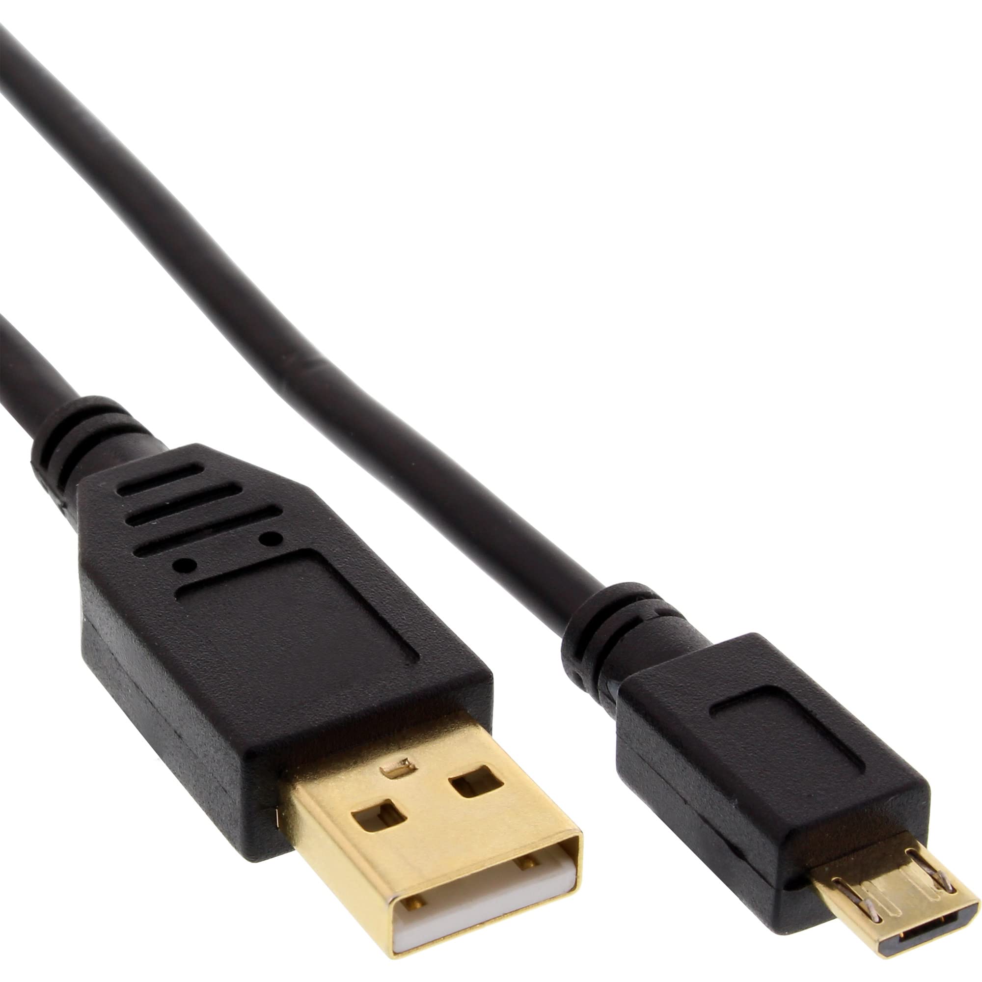 InLine 2 m USB 2.0 A – Micro B 2 m USB A/MICRO B USB Cable – USB Cable (2 m, Black USB A; micro USB B, male/male, black, gold)