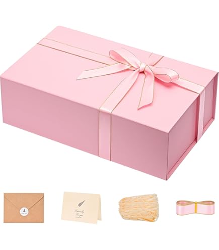Cajas De Regalo De Lujo Con Cierre Magnético – 13x9x4 Pulgadas, Incluyen Cinta Y Tarjeta, Pack De 5