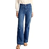 KUNMI Women's Wide Leg Jeans High Waisted Straight Leg Stretchy Denim Pants with Pockets