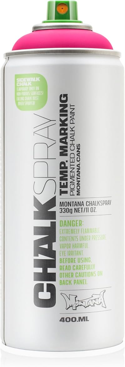 Montana Cans Chalk Spray Paint Pink Temporary Marking 400ml Eco-Friendly