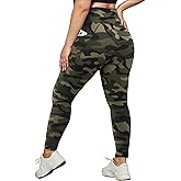 HLTPRO Plus Size Leggings with Pockets for Women - Black Yoga High Waist Tummy Control Pants for Workout