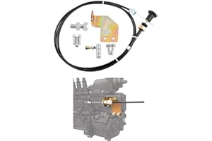 GLEDEWEN Manual Fuel Shut Off Solenoid Cable Kit, w/Bracket, Compatible with Dodge Truck, w/ 1994-1998 Cummins 5.9 L Diesel Engine, w/Bosch P7100 Fuel Injection Pump, 12v 6bt 4bt Stop Solenoid Cable Switch