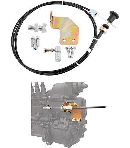P7100 Fuel Shut Off Solenoid Kit Cable Manual Fuel Shutoff Cable With Mounting Bracket Hardware For - Foto 5