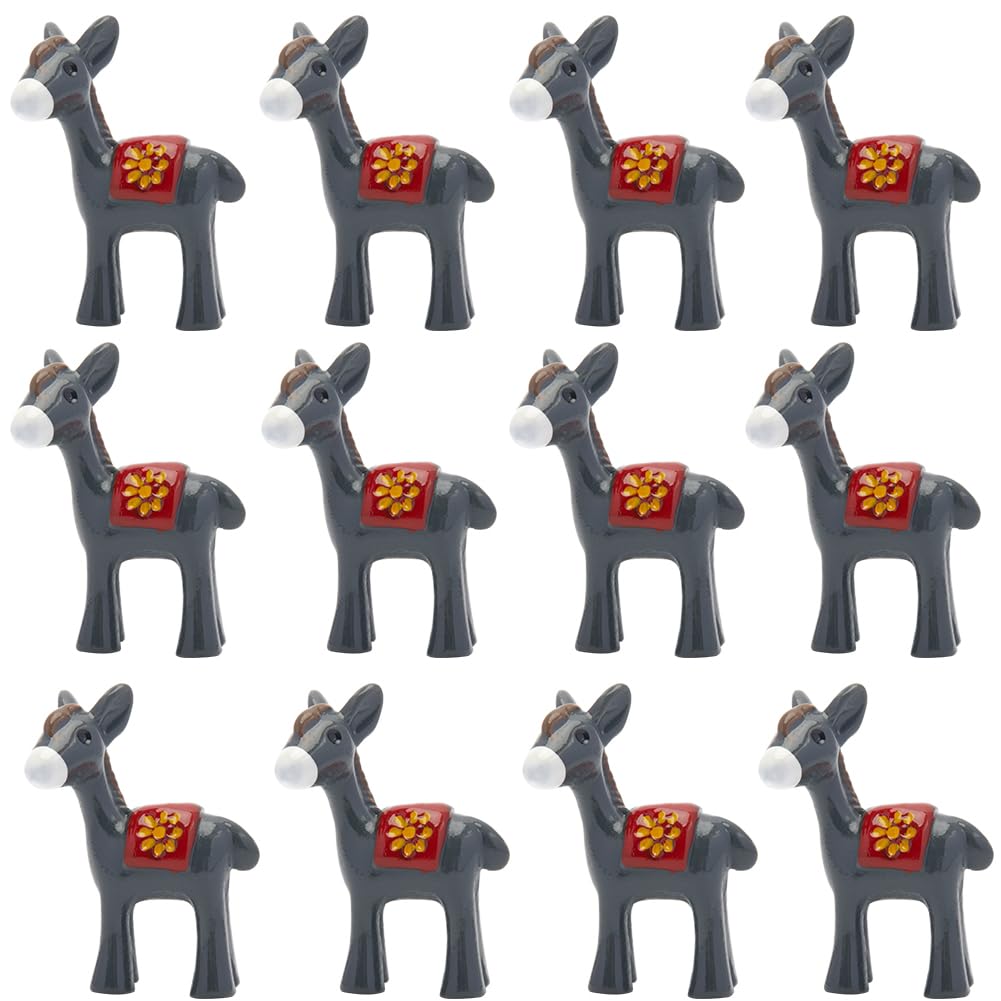 GORGECRAFT 20Pcs Miniature Resin Donkey Figurines Mini Small Statue Micro Landscape Donkey Animal Decoration for Fairy Garden Dollhouse Bonsai Flower Pot Craft Car Dashboard Ornament Gifts Slate Gray