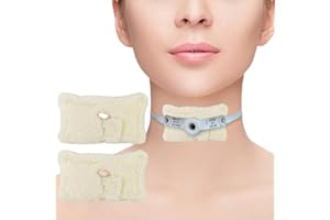DanVirtuous 2 pcs Reusable Tracheal Tube Sleeves Tracheostomy Dressing Pads Fixation Supplies for Wound Care Trach Covers Adaptive Surgical Pad,Tracheostomy Holder Pad(beige)