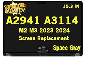 GBOLE Screen Replacement for MacBook Air M2 M3 A2941 A3114 EMC 8301 EMC 9301 EMC 8612 MQKU3LL/A MQKV3LL/A 2023 2024 Display L