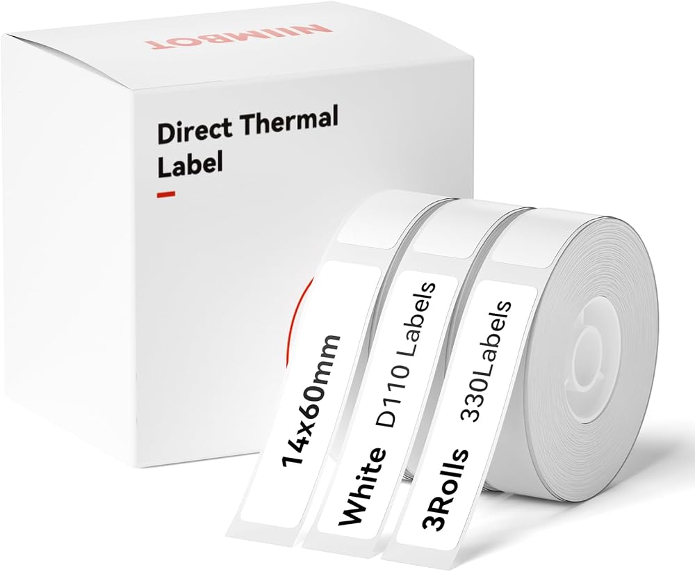 NIIMBOT 3 Rolls Label Maker Tape 0.55 x 2.36 in D11 D110 D101 Compatible