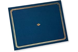 Gartner Studios Navy Blue with Gold Foil Detail Certificate Holders, Blue Award Holder, Navy Certificate Holder for Diploma, Fits 8.5" x 11" Documents, 36 Count (54516)