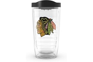 Tervis NHL Chicago Blackhawks Primary Logo Tumbler with Emblem and Black Lid 16oz, Clear