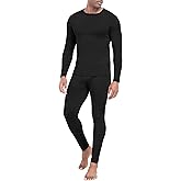 PrinStory Men's Thermal Underwear Long Johns - Cold Weather Base Layer Set Elasticity Top and Bottoms for Men S-2XL
