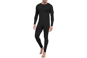 PrinStory Men's Thermal Underwear Long Johns - Cold Weather Base Layer Set Elasticity Top and Bottoms for Men S-2XL