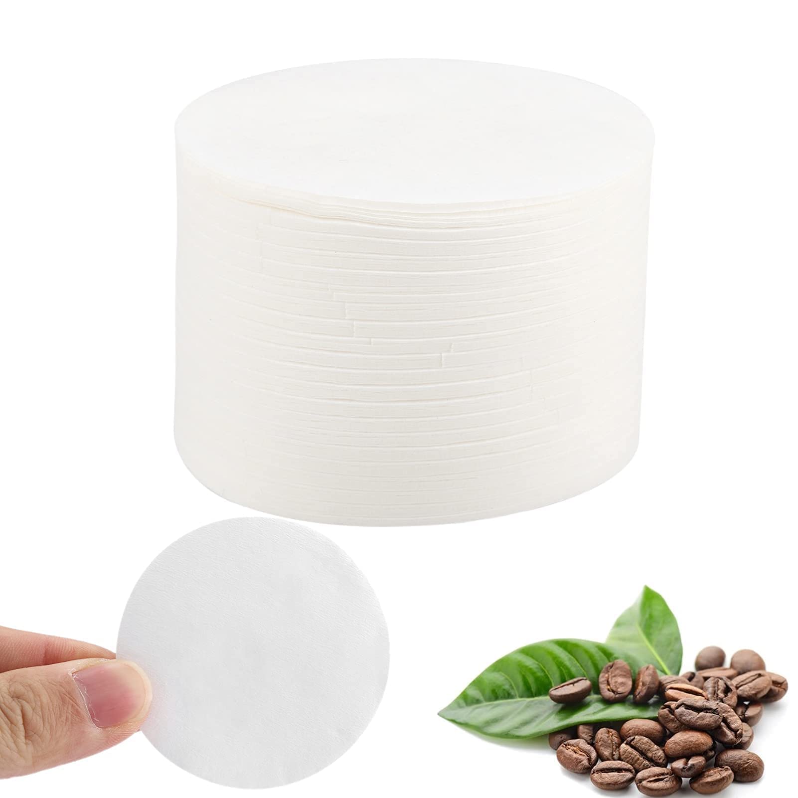 350Pcs Coffee Paper Filters, Round Disposable French Press Filters Screen Replacement Filter Papers for French Press Coffee, Brewing Tea and Espresso Maker