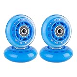 AOWESM 64mm Inline Skate Wheels w/Bearings ABEC-9
