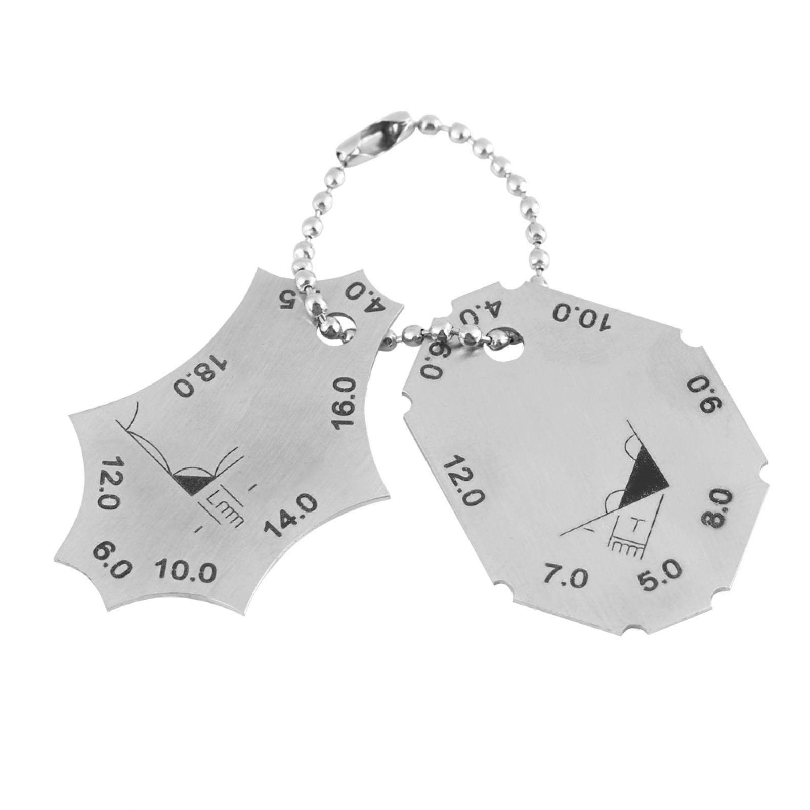 2pcs Welding Gauge, Throat Depth Leg Length Gauge Ruler Stainless Steel Welding Gage Standard Thickness Metal Gauge