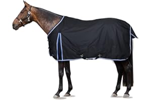 HORZE Glasgow Lightweight Waterproof Horse Turnout Blanket (100g Fill) - Dark Blue - 72 in