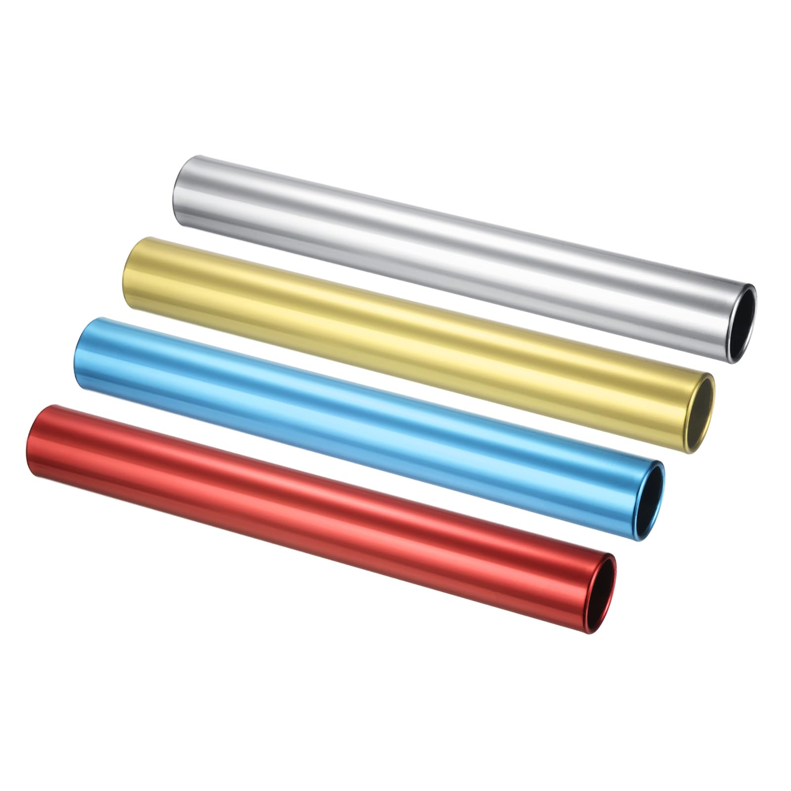 PATIKIL Relay Track Baton, Aluminum Tube Field Running Race Stick Corrosion Resistant for Outdoor Athletics Sport Game Practice Tool, Red Yellow Blue Silver