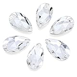 DONGZHOU Sew On Rhinestone Clear Faceted Drop Shape