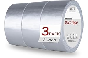 XUXU 3 Pack Duct Tape Heavy Duty Waterproof, Strong Adhesive Silver Duct Tape Bulk for Indoor Outdoor Repairs Tear by Hand, 60 Yards x 2 Inch Total