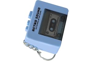 JINPIAOPIAO Miniature Retro Tape Recorders Keychains Creative Cassettes Player Keychains with 3 Songs and Function for Bac