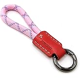 RONGBOER Handmade Cowhide Leather Short Keychain,Car Key Chain Accessories,Keychains for Women And Men,Cell Phone Lanyard