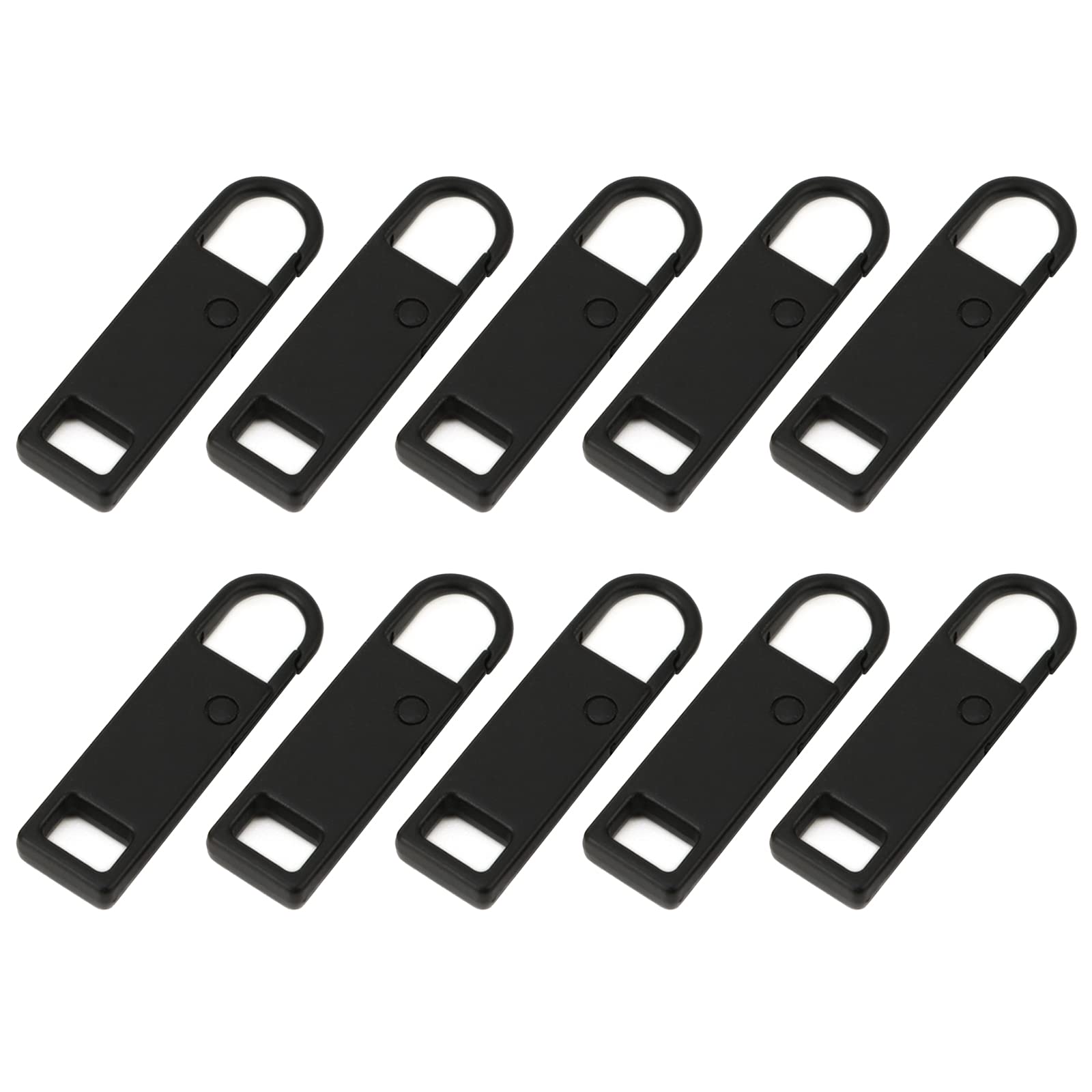 Zipper pull replacement parts,10 Pcs Black Zipper Pull Tabs Metal Replacement Zip Fixers Spring-Loaded Zipper Pulls for Clothes Suitcase Backpack DIY Craft