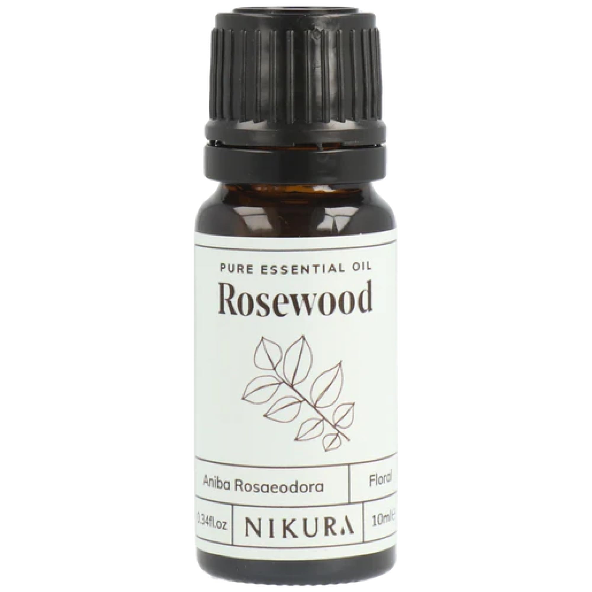 Nikura Rosewood Essential Oil - 10ml | 100% Pure Natural Oils | Perfect for Clean Home, Cleansing | Great for Self Care, Skin, Aromatherapy, Diffusers | Vegan & UK Made