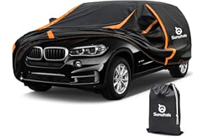 Sunwhale Car Cover Waterproof All Weather for SUV Automobiles UV Protection Snowproof Rain Sun with Door Zipper Full Exterior Outdoor Full Car Cover Universal Fit Up to 187"