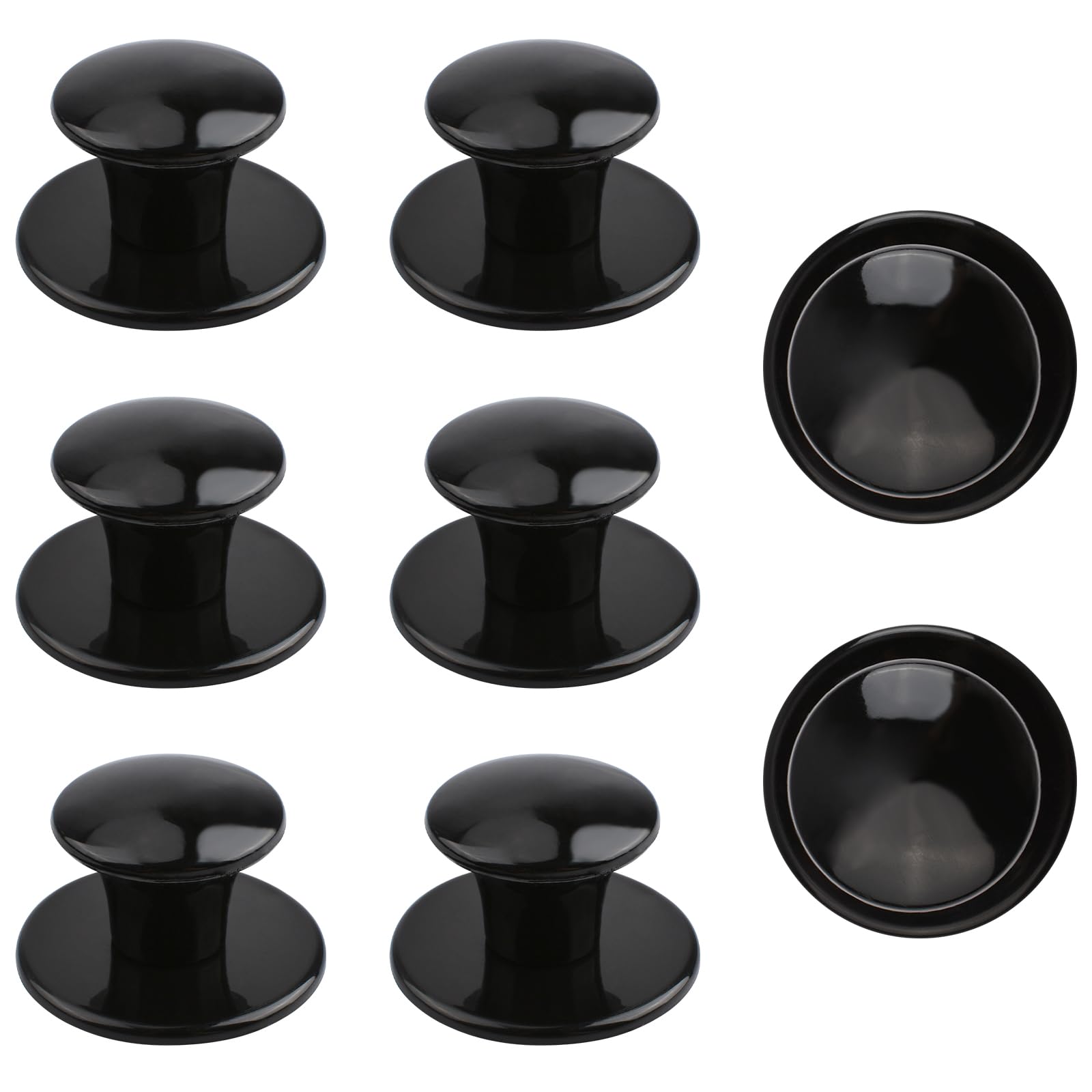 MOROBOR Black Plastic Drawer Pull Handle, 8 Pack Self-Stick Cabinet Knobs