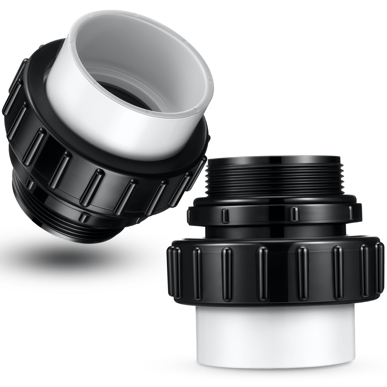 Photo 1 of Briwooody 2 Pcs MIP x 2" Hi Temp Unions Compatible with Pentair Whisperflo Pool Pump Compatible with Intelliflo Pump 2" PVC Pool Pump High Temp Unions for Pool Pump