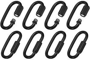 PATIKIL 5mm Chain Quick Links, 8 Pack Chain Connector Screw Locking Clips Hook Oval D Ring for Chandelier Backpack Tent, 304 