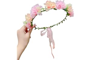 Sbshiouu Girls Adjustable Floral Headband Fabric Flower Crowns Hair Wreaths Hairpiece For Weddings Parties And Special Occasi