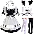 GKMAJKMB Japanese Maid Outfit Anime French Maid Apron Classic Lolita Fancy Dress Cosplay Costume for Halloween Party
