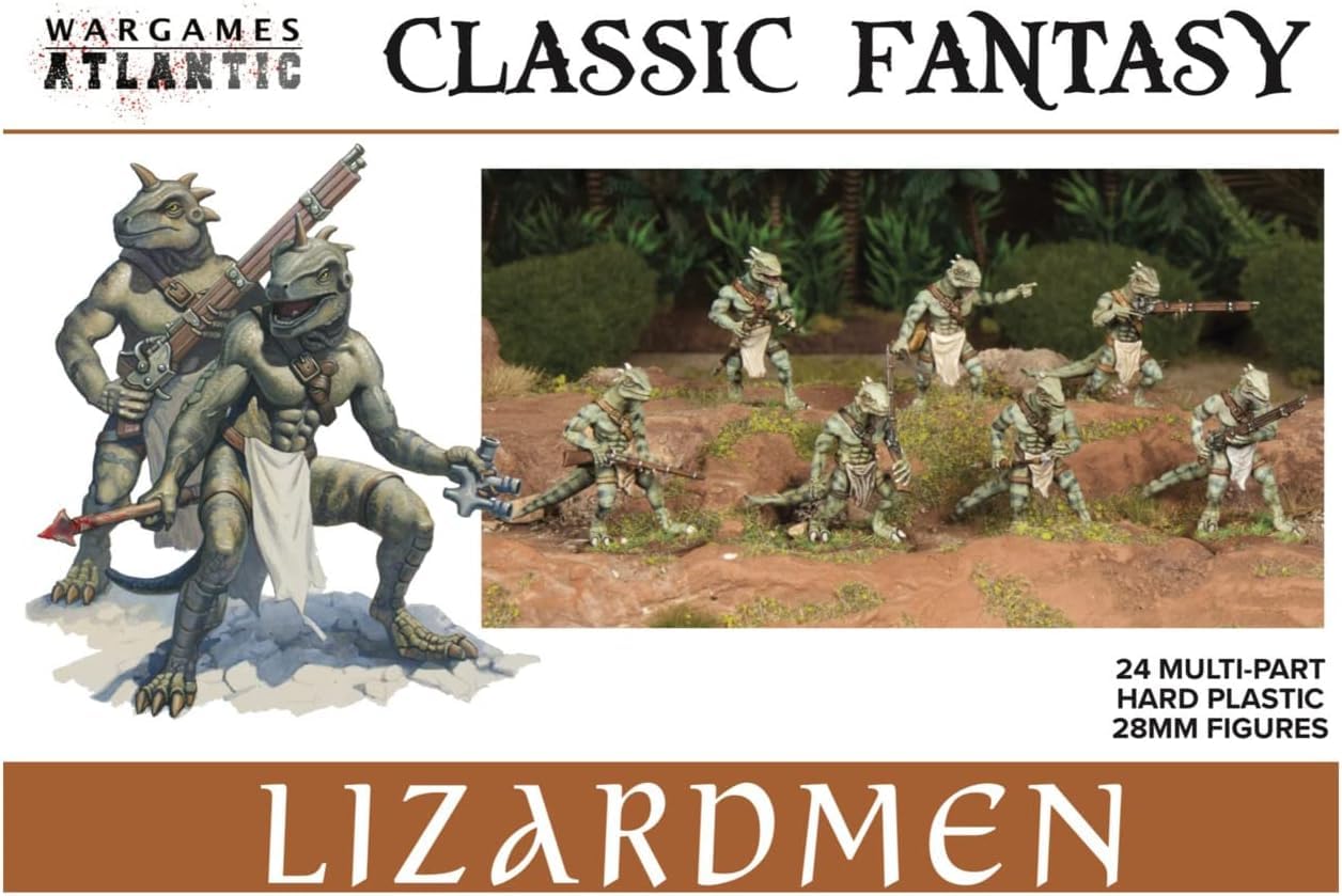 Wargames Atlantic - Classic Fantasy: Lizardmen (24 Multi Part Hard Plastic 28mm Figures)