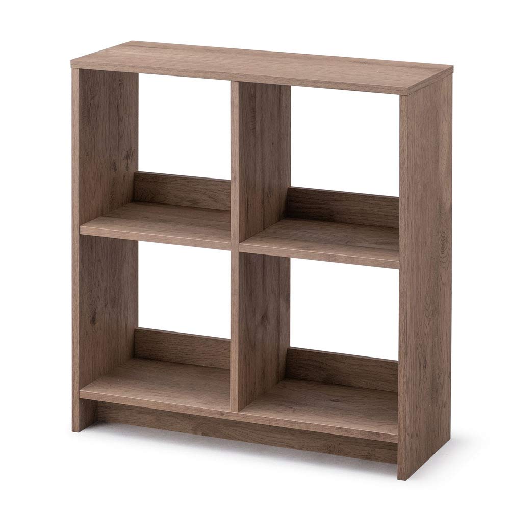 アイリスオーヤマ 本棚 棚 ラック 収納棚 おしゃれ オープンシェルフ ウッドオープンシェルフ2×2 幅約69×奥行約26.5×高さ約75.8cm ナチュラル おしゃれ 部屋に馴染む WOS-4 アッシュブラウン【HIROBIROシリーズ】 の商品画像