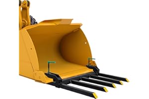 AHLOKI Clamp on Debris Forks Fits 48'' Bucket, 2500 lbs Heavy Duty Quick Attach Pallet Forks for Tractor Loader Skid Steer
