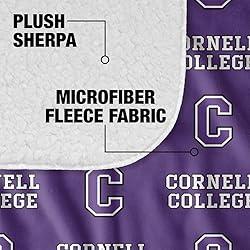 Cornell College Logo Pattern Sherpa Blanket, Warm