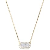 Oiioderb 14k Gold Plated Necklace Hexagon Synthetic Gem Pendant Dainty Fashion Jewelry Birthday Wedding Gift For Women