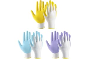 HLDD HANDLANDY Gardening Gloves for Women, Womens Work Gloves with Foam Nitrile Coating, 6&3 Pairs Garden Gloves DIY Gloves