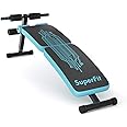 Goplus Sit Up Bench Adjustable, Foldable Abdominal Training Workout Slant Bench, Decline Curved Ab Bench with 4 Adjustable Height Settings