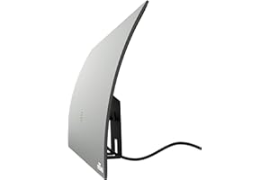 Mohu Gateway Plus Amplified Indoor TV Antenna, Signal Indicator, 60-Mile Range, UHF VHF, Multi-Directional, 4K UHD, NEXTGEN TV - w/Stand, 10ft. Cable