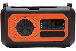 SASKATE Emergency Radio with Phone Charger 12000mAh Solar Hand Crank AM FM WB Battery Powered Power Bank SOS Compass Flashlig