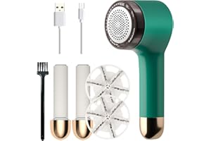 SPEENSUN Sweater Shavers to Remove Pilling, Fabric Shaver,Efficient Lint Remover with 6-Leaf Blade, 2 in 1 Lint Shaver for Clothing with Lint Rollers, Rechargeable Pill Remover Fabric Shaver for Clothes