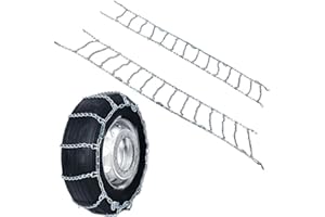 Industrial Cam-Style Chains for Wide Base Tires on Commercial Trucks - Superior Traction in Deep Snow and Ice - Pair of 2 sil