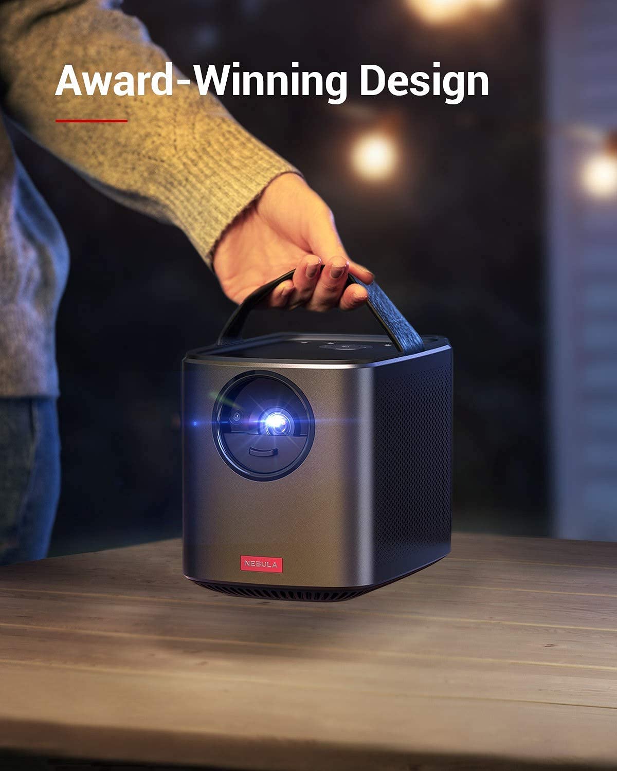 Anker by Mars II Pro 500 ANSI Lumen Portable Projector with Mars 2 Universal Tripod 3 Feet Black Tripods